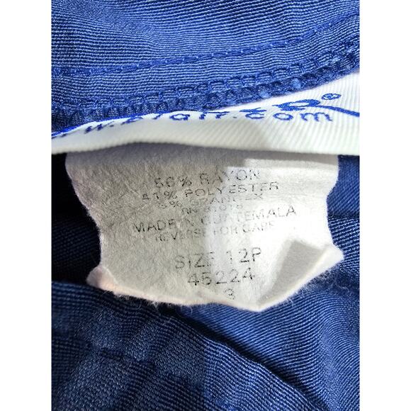 Blair Women's Size 12P Blue Rayon Polyester Blend Elastic Back Waist Pants - Picture 8 of 8